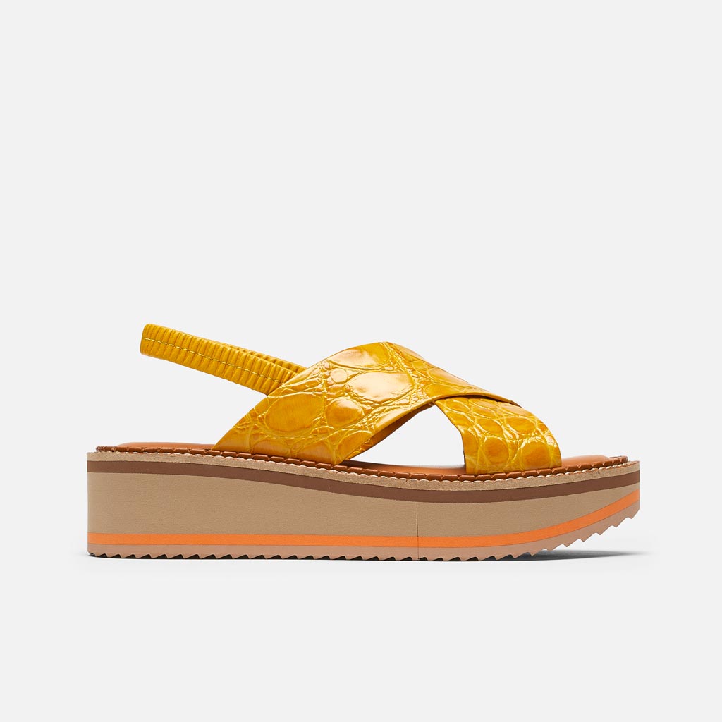Freedom Sandals, Mango Croco Calfskin