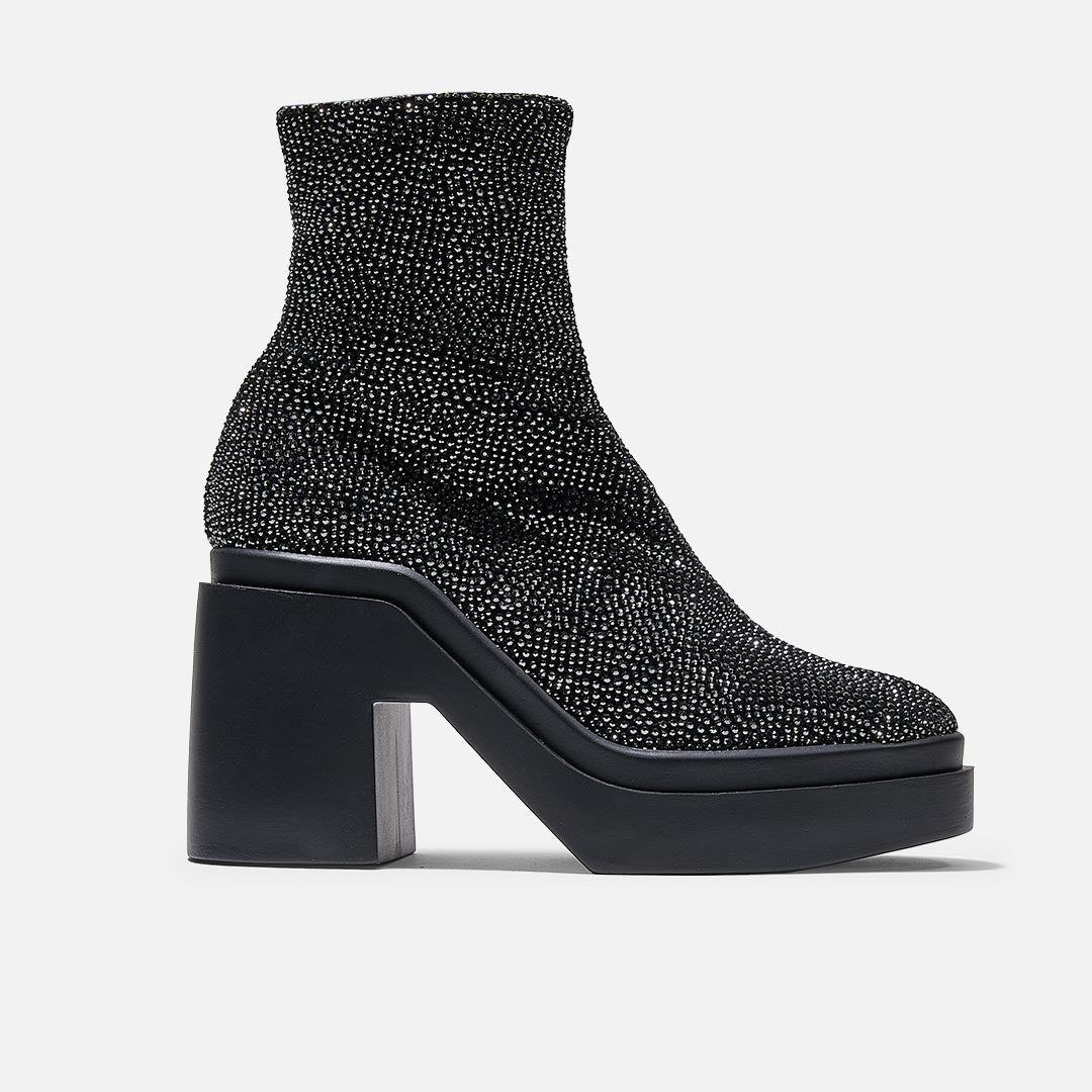 NAVA ANKLE BOOTS, BLACK FABRIC
