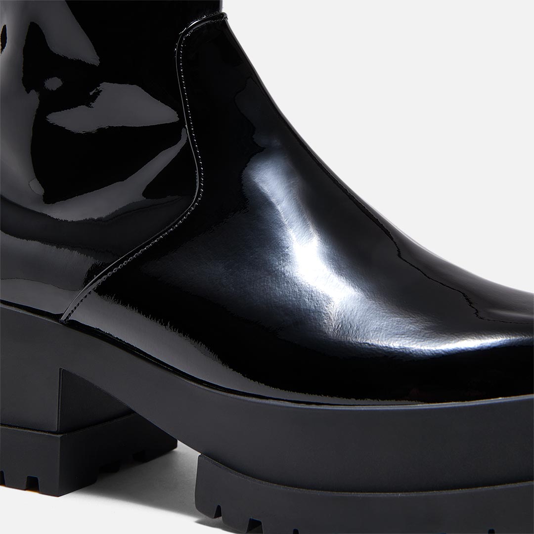WILMER ANKLE BOOTS, BLACK PATENT CALFSKIN