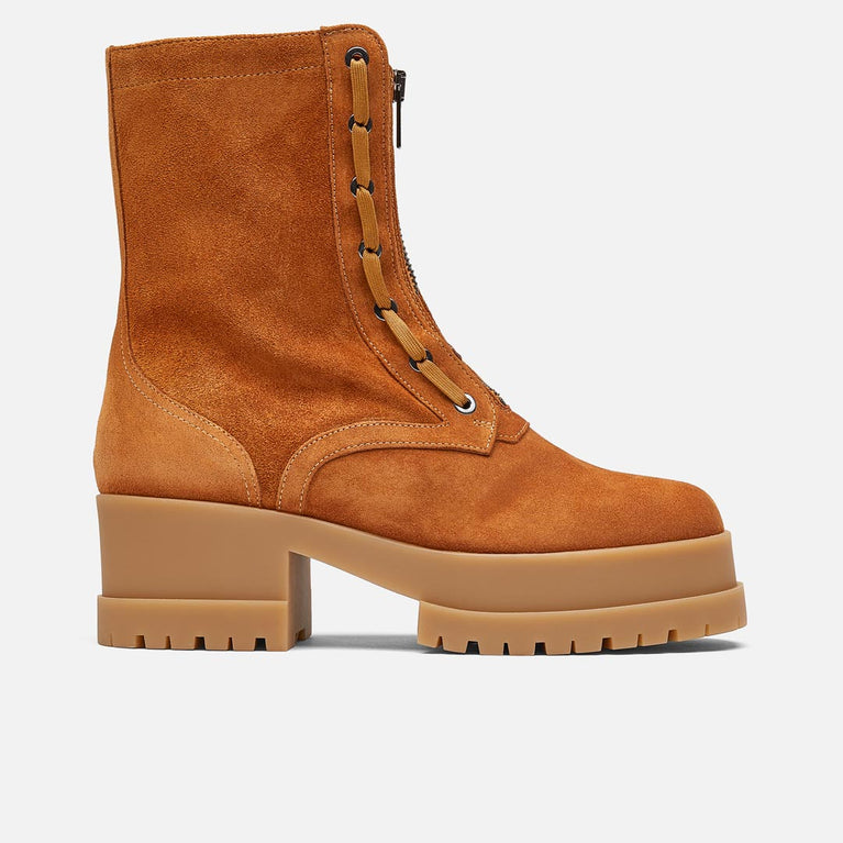 WOODY ANKLE BOOTS, RUST CALFSKIN