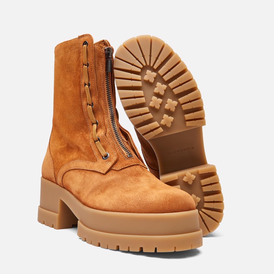 WOODY ANKLE BOOTS, RUST CALFSKIN